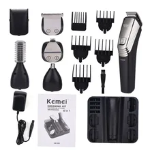 Kemei, 6в1, перезаряжаемый триммер для волос, новинка, моющаяся титановая машинка для стрижки волос, электробритва, триммер для бороды, машинка для стрижки волос, тример для стрижки волос, 4