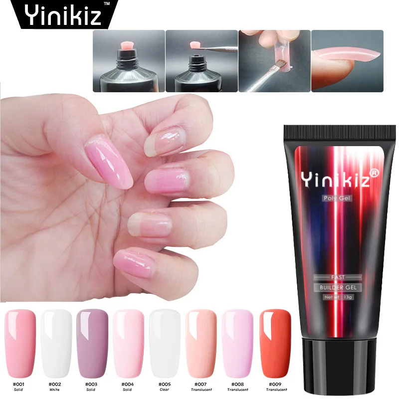 

Yinikiz Nail UV Builder Gel 8 Colors Extension Camouflage Glue UV LED Long Lasting Acrylic Poly Gel Polish Art Nail