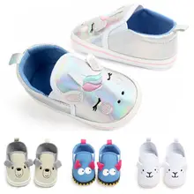 Cute Newborn Baby Girl Boy Canvas Crib Shoes Unisex Baby Soft Sole Anti-slip Sneaker Shoes Animal Ears Baby Shoes 0-12M