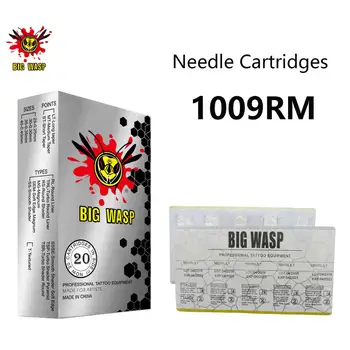 

BIGWASP 1009RM Tattoo Needle Cartridges #10 Bugpin (0.30mm) 9 Curved Magnum 9RM for Cartridge Tattoo Machines & Grips 20Pcs