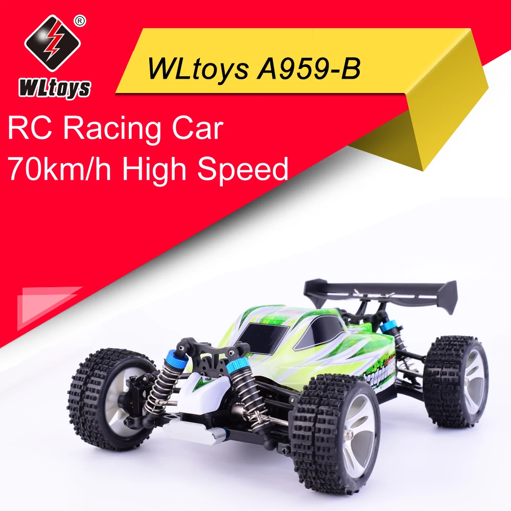 

New Upgraded Wltoys A959-B 2.4G 1/18 Scale 4WD RC Speedcar 70km/h Remote Control Racing High Speed Shockproof Off-Road Car