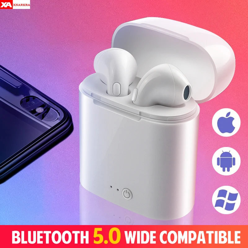 

i7s TWS Bluetooth 5.0 Wireless Stereo Earbud Earphone With Charging Box For air pods Smart phone iPhone XiaoMi Samsung Huawei