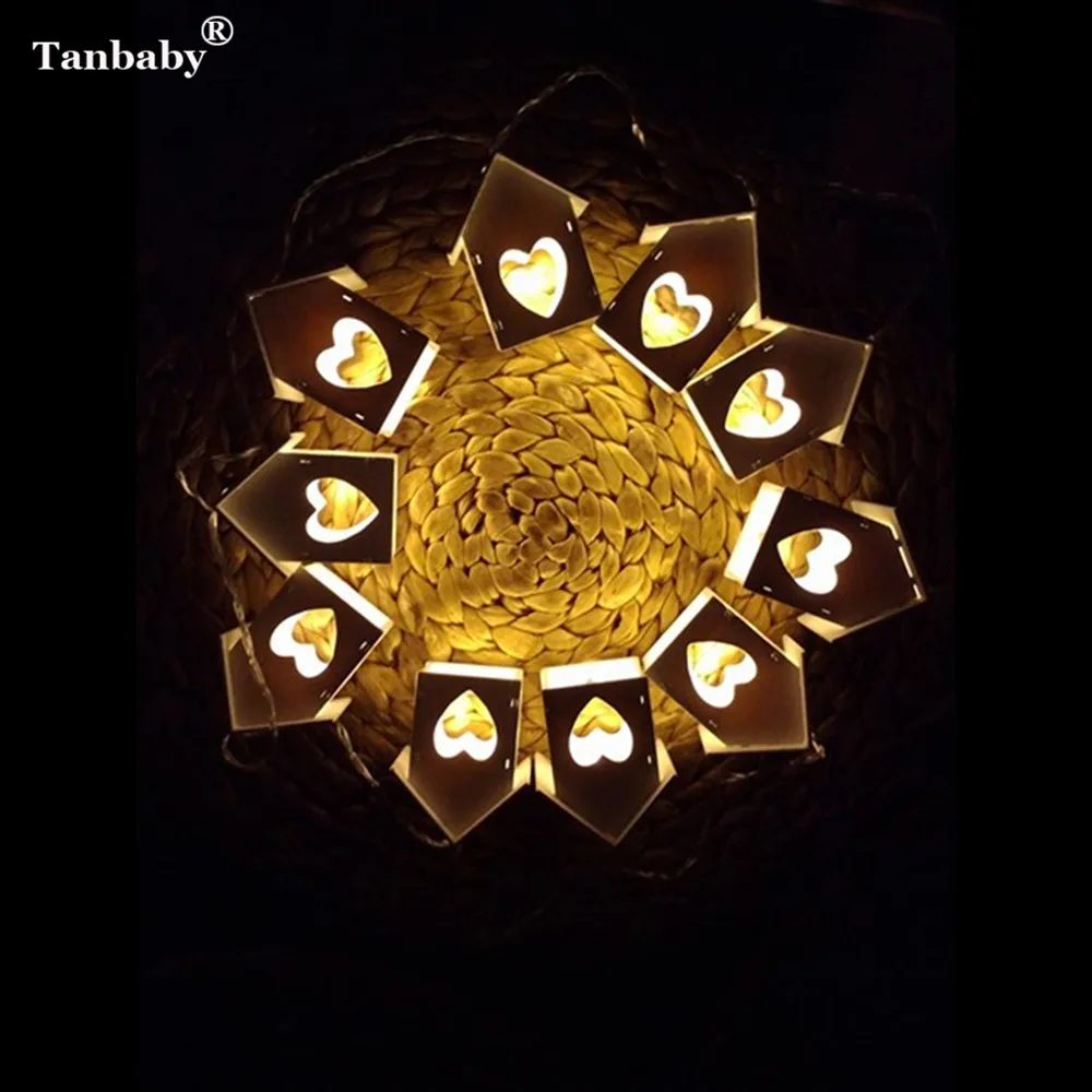 Tanbaby Wooden House LED String Lights Wood LOVE Heart Party Decoration Star Fairy String Lighting For Indoor Bedroom Livingroom Tanbaby Wooden House LED String Lights Wood LOVE Heart Party Decoration Star Fairy String Lighting For Indoor Bedroom Livingroom