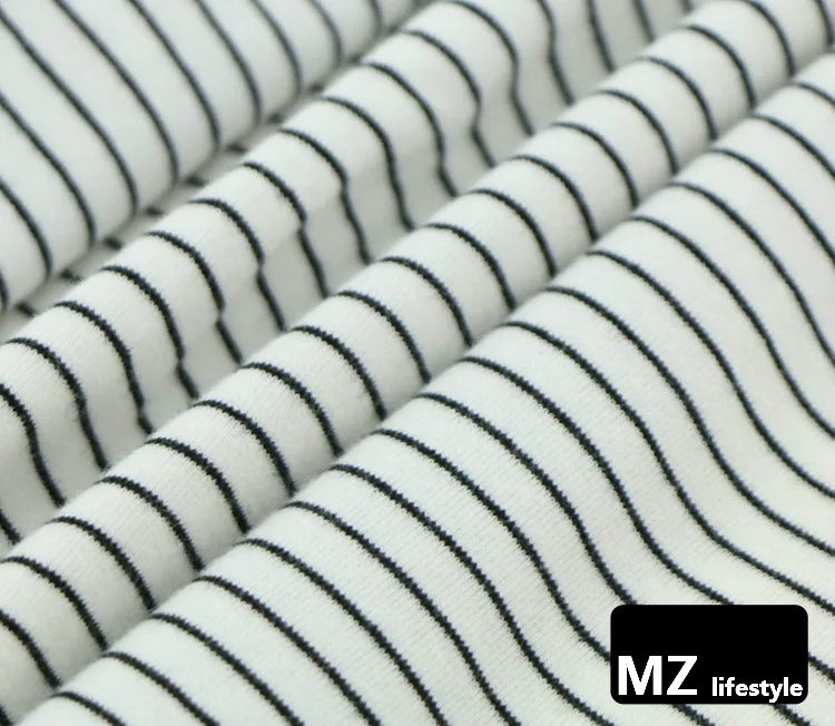 Классическая полосатая хлопчатобумажная трикотажная ткань для изготовления футболок, хлопчатобумажная ткань 50*170 см
