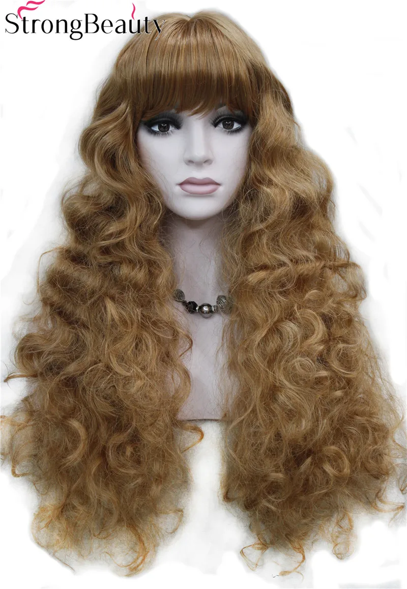 Сильные красивые синтетические парики с длинными кудрявыми волосами женские термостойкие волосы монолитный парик