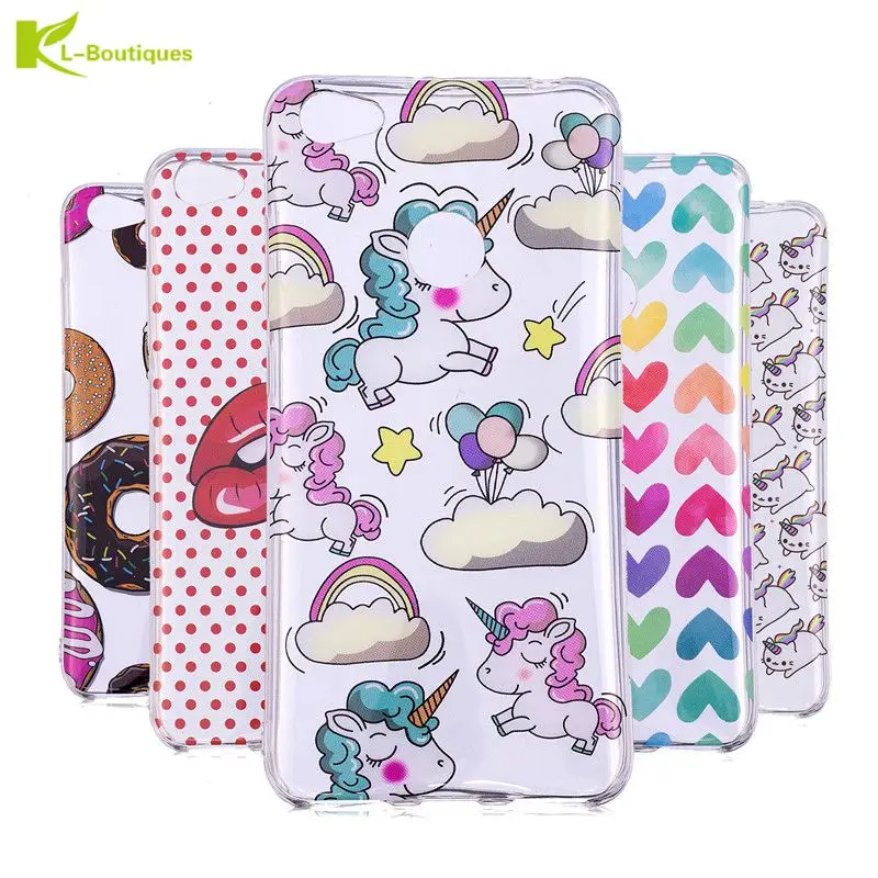 

KL-Boutiques Unicorn Silicon Case for Xiaomi Redmi Note 5A 5.5" Clear Cover Soft TPU Transparent Cute Animal Cartoon Phone Cases