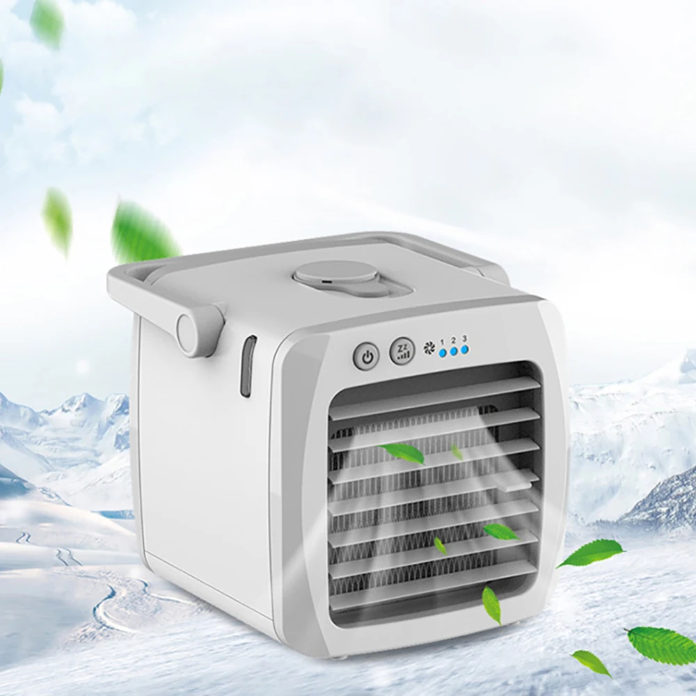 

200ml USB Mini Portable Air Conditioner Air Cooler Humidifier Purifier LED Light Personal Space Fan Air Cooling Fan