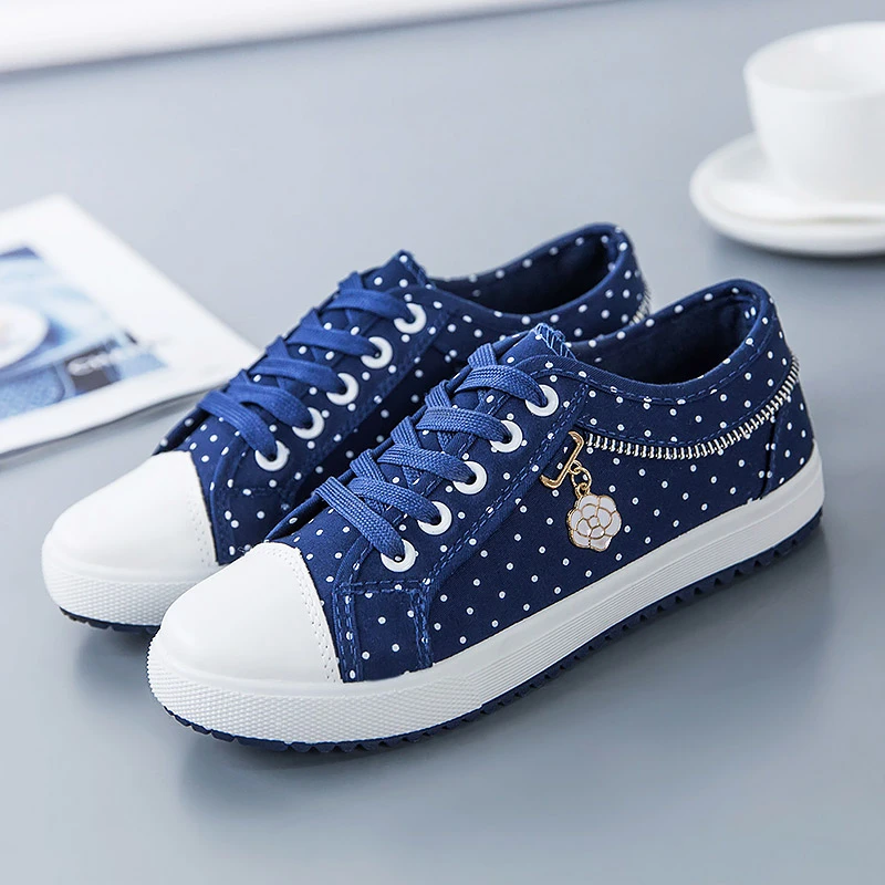 polka dot canvas shoes