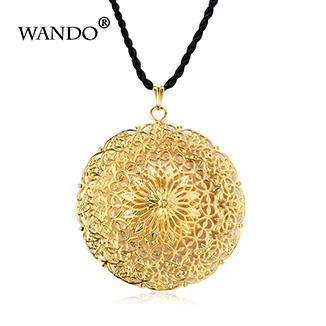 WANDO Дубай Эфиопия Африка Индия золотое солнце Бог удачи кулон с Исламской символикой Цепочки и ожерелья полиэстерная веревочная цепь Цепочки и ожерелья ювелирных изделий для Для женщин