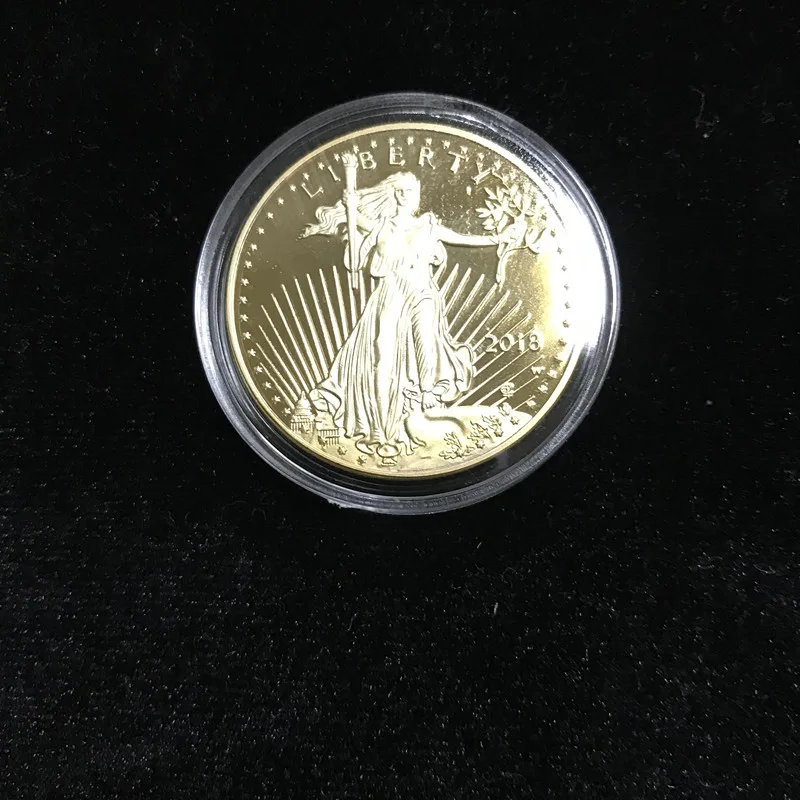 10 шт. Немагнитный новейший freedom американские монеты 24 K настоящий позолоченный значок 32,6 мм сувенир домашнее украшение американская монета
