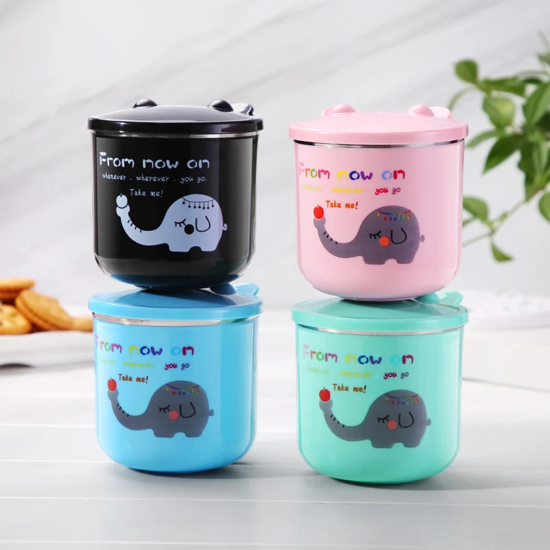 

250ML Kids Cup Baby Training Stainless Steel Mug Baby Feeding Cup Toddler Infant Water Learning Bottle With Handle and Cover