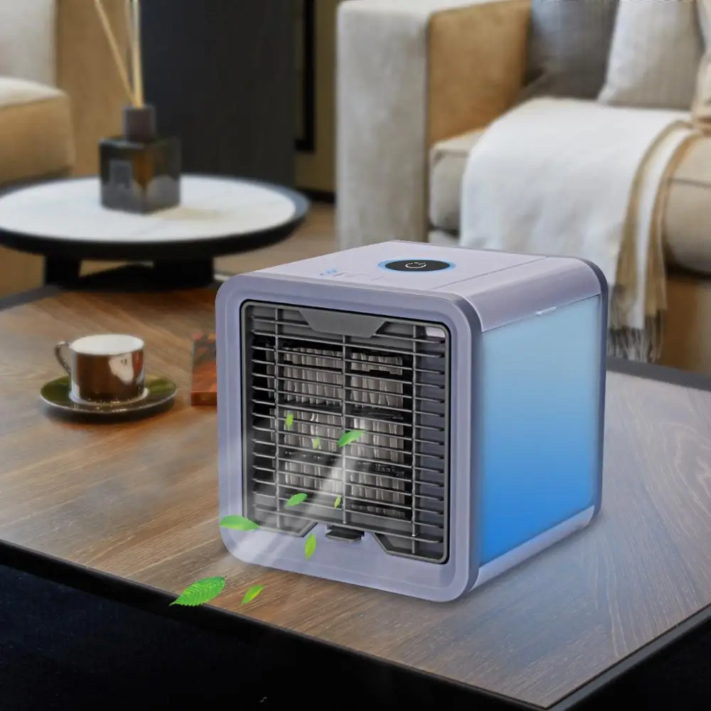 

7 Colors Light USB Mini Portable Air Conditioner Air Cooler Fan Humidifier Purifier Desktop Air Cooling Fan For Office Home