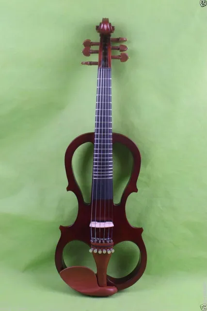 Best Price one 6 string  fret 4/4 Electric Violin Solid wood 20--28#    brown   color