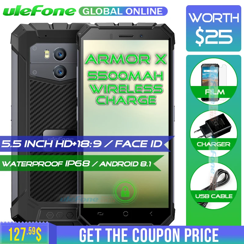 Goedkoop Ulefone Armor X Waterdichte IP68 Smartphone 5.5 \