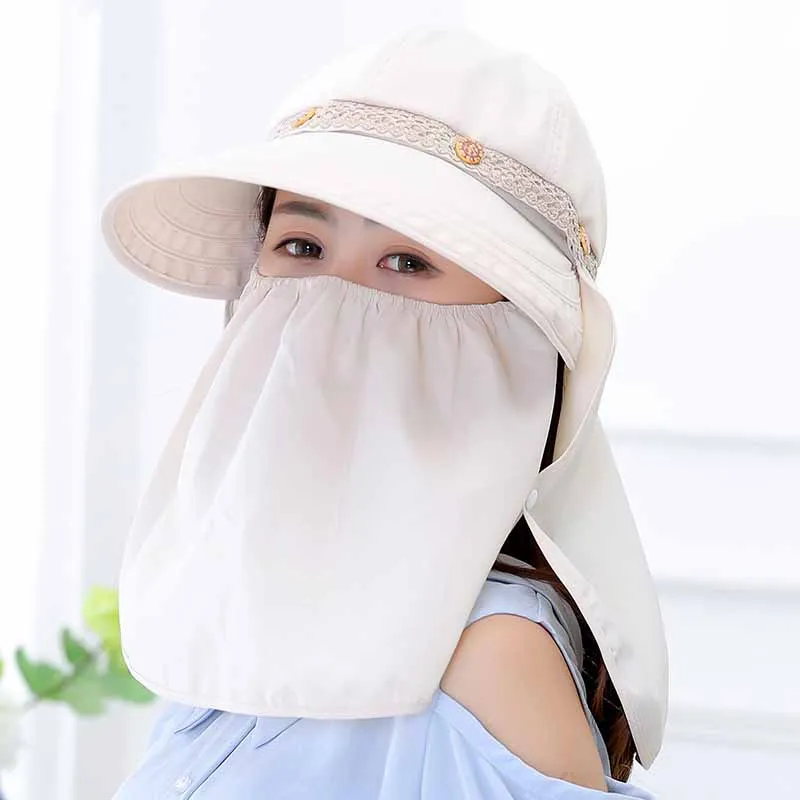 PLOERMIN Sun Женская Летняя шляпка Sunbonnet Sun Anti-uv летняя шляпа складная шляпы для рыбалки Женская наружная полная защита Кепка