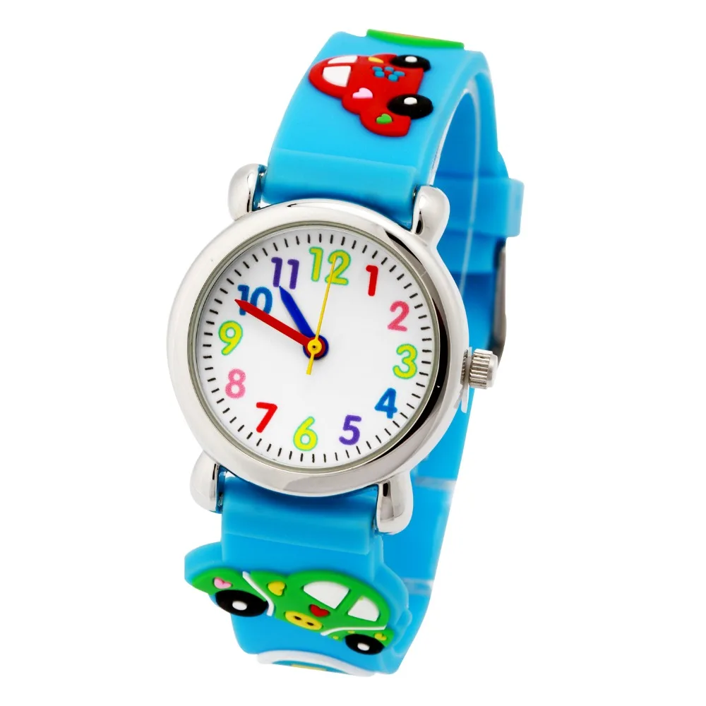 Новые милые Мультяшные автомобильные 3D детские наручные часы детские часы с рисунком из мультфиломов кварцевые наручные часы, рождественский подарок, 2 цвета наручные часы