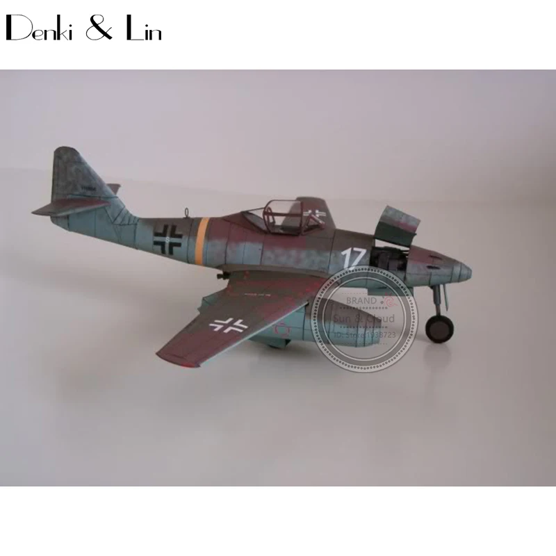 1:33 DIY 3D Messerschmitt Me 262 истребитель самолет бумага модель собрать ручной работы Игра Головоломка DIY детские игрушки Denki & Lin