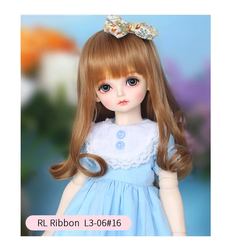 Парик для куклы bjd длинный кудрявый 8,6 дюймов 1/4 bjd кукла RL Праздничная Лента Прекрасный парик в красоты Принцесса волосы L3-06#16 цвет