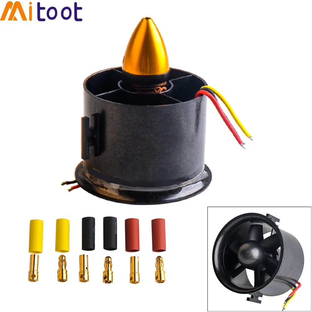 70mm 6 Blades Ducted Fan EDF with 3000KV 650W Brushless Motor for RC Airplane