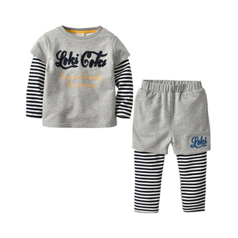 

Children Long Sleeve Suit Autumn and Spring Model Cotton Letter Sweater Boys Long-Sleeved Two-Piece Suit