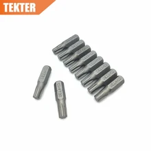 TEKTER 10 шт. хром-ванадиевая CR-V Сталь Torx отвертка Биты T30 25 мм шестигранный хвостовик отвертка Набор инструментов Chave De Fenda