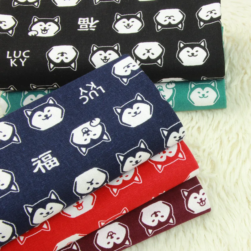 Половина двор импорт Сгустите хлопчатобумажной ткани с мультфильм собака кошка принт, ручной работы поделок одеяла рот золото посылка мешок ткани A875