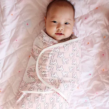 

Cotton Newborn Baby Swaddle Warp Blankets Gauze Muslim Cartoon Cute Printing Infant Sleeping Bags Soft Breathable Baby Swadding