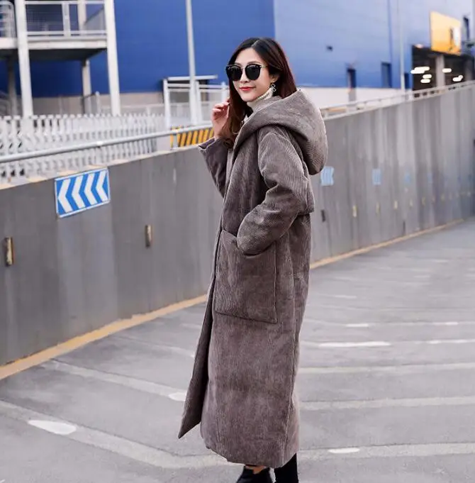 Women Winter Down Coat Large Collar Warm Down Coat Women Long Winter Coat