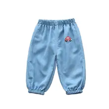 Детская анти-Противомоскитные штаны для маленьких мальчиков, Тонкие штаны свободного кроя летние детские джинсы для девочек цветение широкие брюки