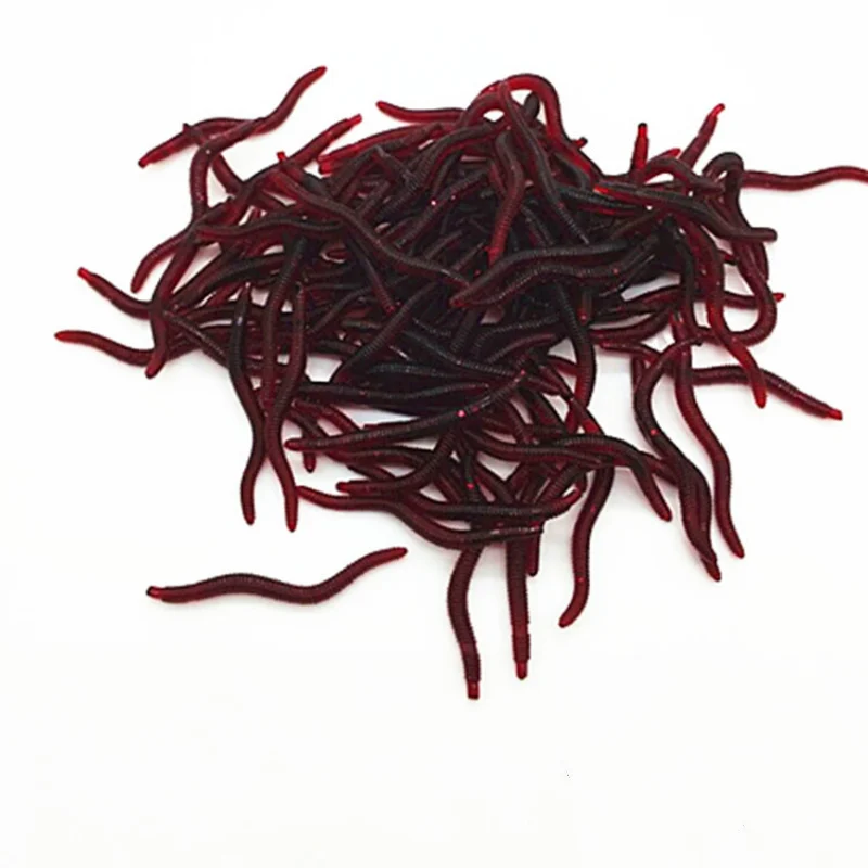 

2018 New Red and Luminous Worms 3.5CM 0.23g Soft Lure Worms Fishing Lures Simulating