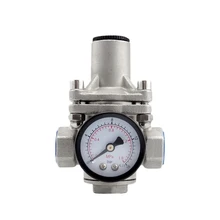 Клапан снижения давления из нержавеющей стали с манометром, водопроводной водой, клапан постоянного давления водонагревателя