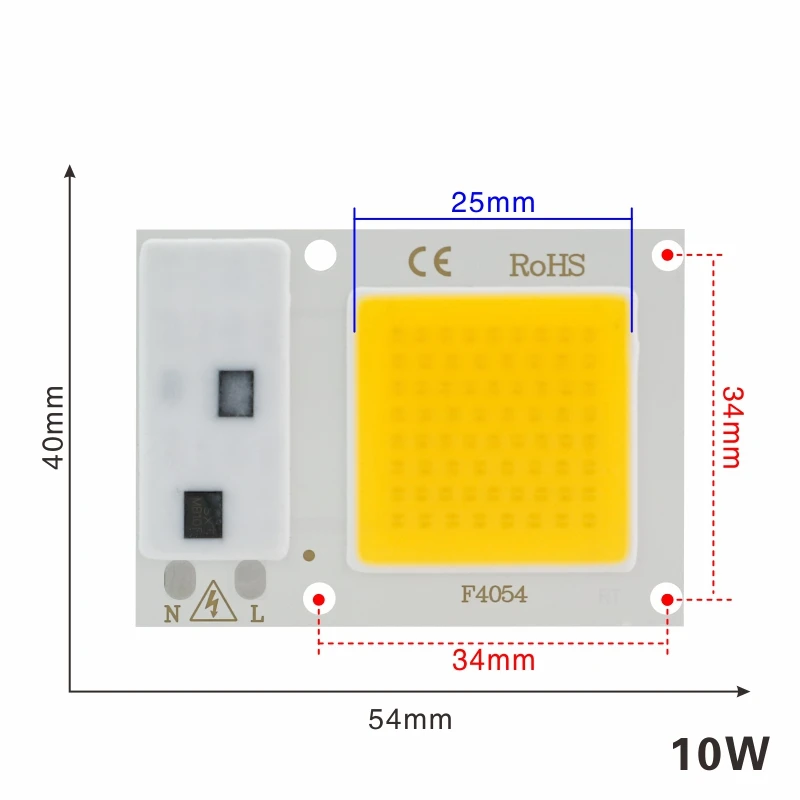 COB светодиодный чип лампа 3 Вт 5 Вт 7 Вт 9 Вт 10 Вт 20 Вт 30 Вт 50 Вт 220 В Smart IC нет необходимости драйвер светодиодный светильник для наводнения Точечный светильник Diy светильник ing - Испускаемый цвет: 10W