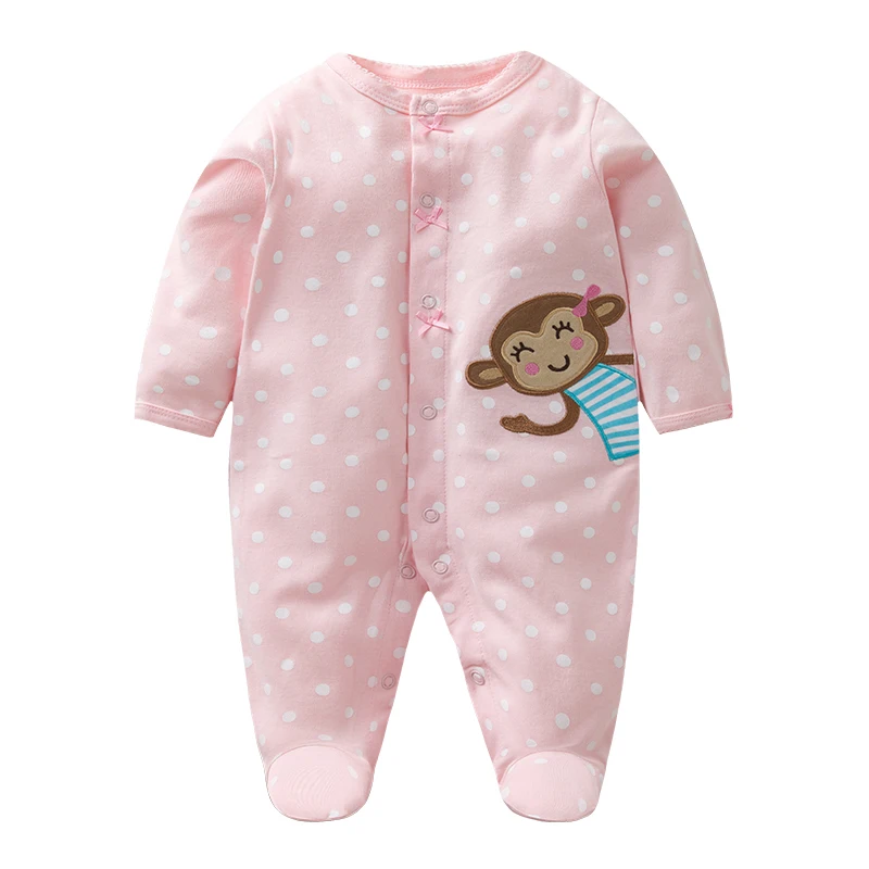 Newborn baby jumpsuit, baby boy and cotton covered foot jumpsuit.