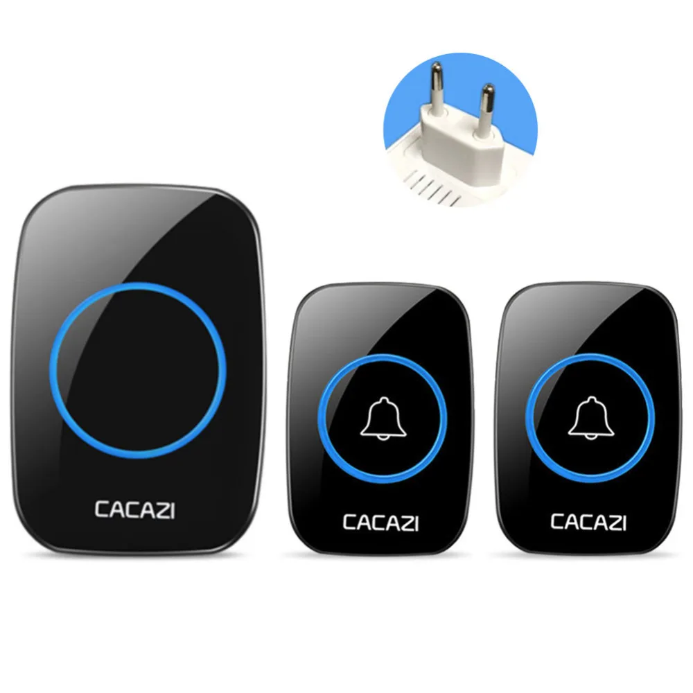 

New Home Wireless Doorbell Waterproof Remote Control Smart Door Bell Chime LED Light Calling Bell AC100-240V EU US UK Plug
