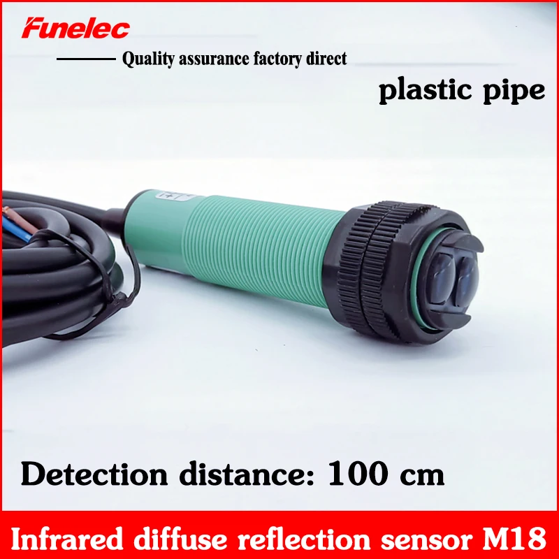 Диффузный отражающего типа инфракрасный фотоэлектрический выключатель E3F-D100C2 DC три линии NPN НЗ нормально закрытый 100 см регулируемая M18