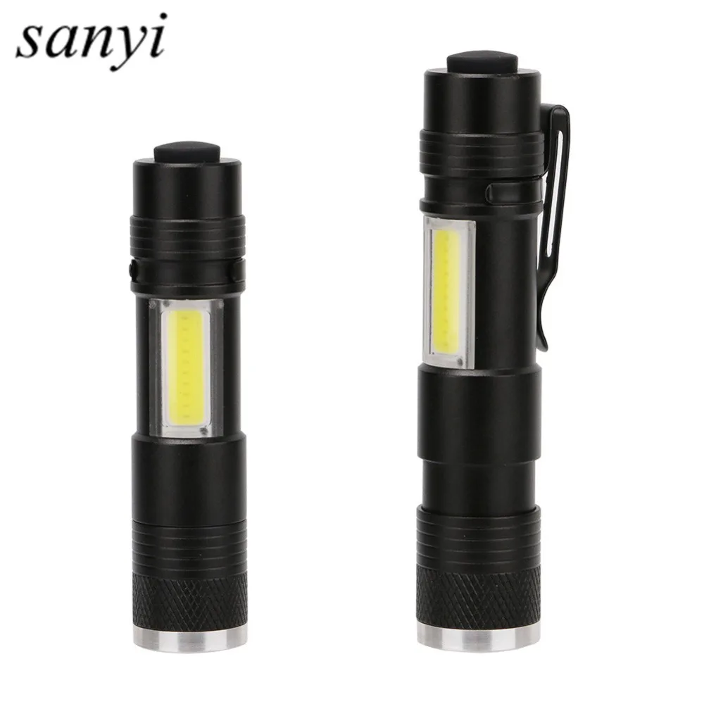 

Pen Light 4 Modes Portable Mini Handy Flashlight Torch XPE+COB LED Flashlight 1200LM Zoom able Hunting Camping Light Torch