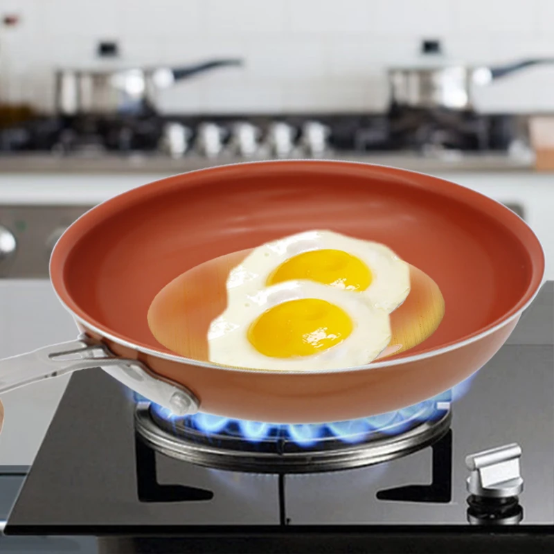 Антипригарная сковорода медная сковорода для жарки керамическая сковорода для индукционной плиты кастрюля для духовки и мытья в посудомоечной машине 10 дюймов антипригарная сковорода