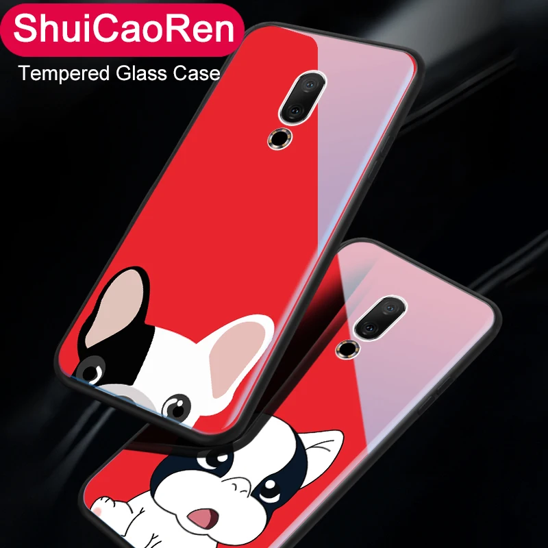 

Tempered Glass Case For Meizu 16 th 16th Animal Pattern Soft Edge Back Cover Cases For Meizu 16 Plus 16th Plus Shell