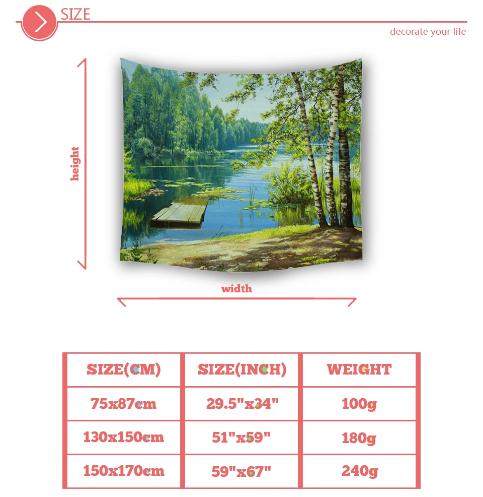 Лес гобелен река настенный гобелен пледы Покрывало одеяло ковер домашний спальный декоративный коврик для йоги пикника ткань пляжное полотенце