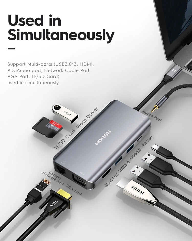 USB C To HDMI VGA Audio Adapter (3)