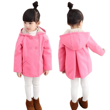 

Autumn Winter Children Girls Jacket Coat Hooded Thick Girls Woolen Coat 3-11 Years Kids Outerwear Jacket For Teenage Girls