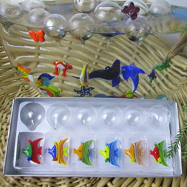 Floating glass fish Aquarium Mini Fish Figurine Hand blown glass fish Lamp working Glass