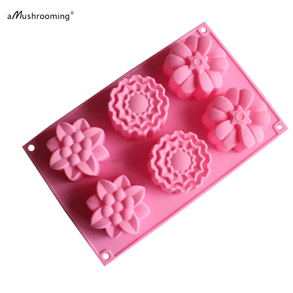 Set of 2 Food Grade Flower Silicone Cake Mold Baking Toolsbaking tool