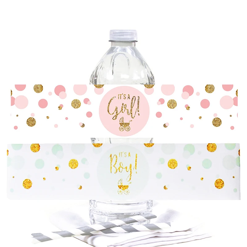 Наклейки на бутылки с водой Baby Shower 12 шт.|Украшения своими руками для вечеринки| |
