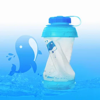 

750ML Portable Outdoor Collapsible Sport Water Bottle Folding Kettle Water Bottle Camping Travel Running Bottle