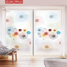 Цветная фейерверк узор Электростатическая пленка «замороженное стекло» гостиная спальня детская комната для раздвижных дверей и окон пленка