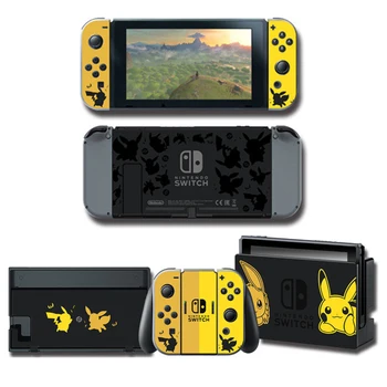

NS Game Let's go Eevee pkchu Skin Protector Sticker for Nintendo Switch NS Console+Controller+Stand Holder Protective Film skin
