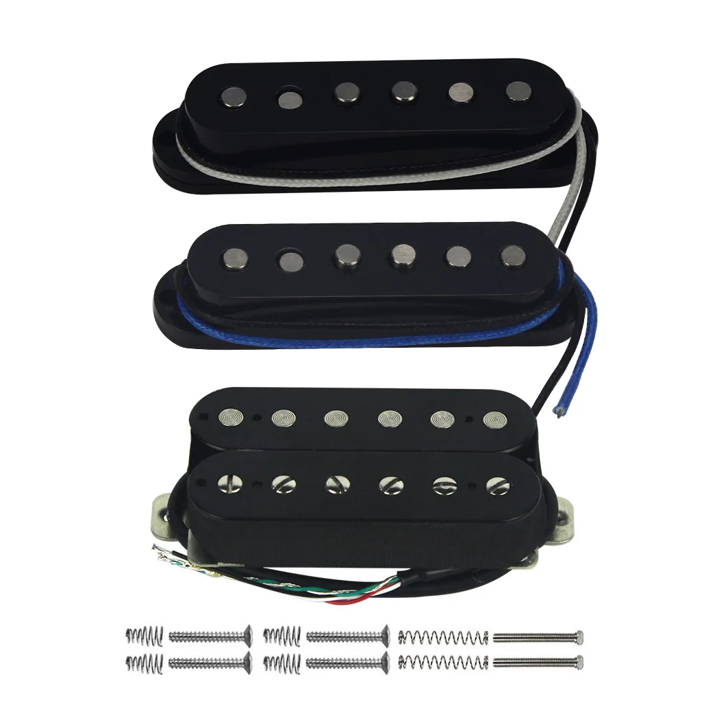 

FLEOR Vintage Alnico 5 Electric Guitar Neck/Middle/Bridge Pickups Single Coil / Humbucker Pickups Set Black Guitar Parts