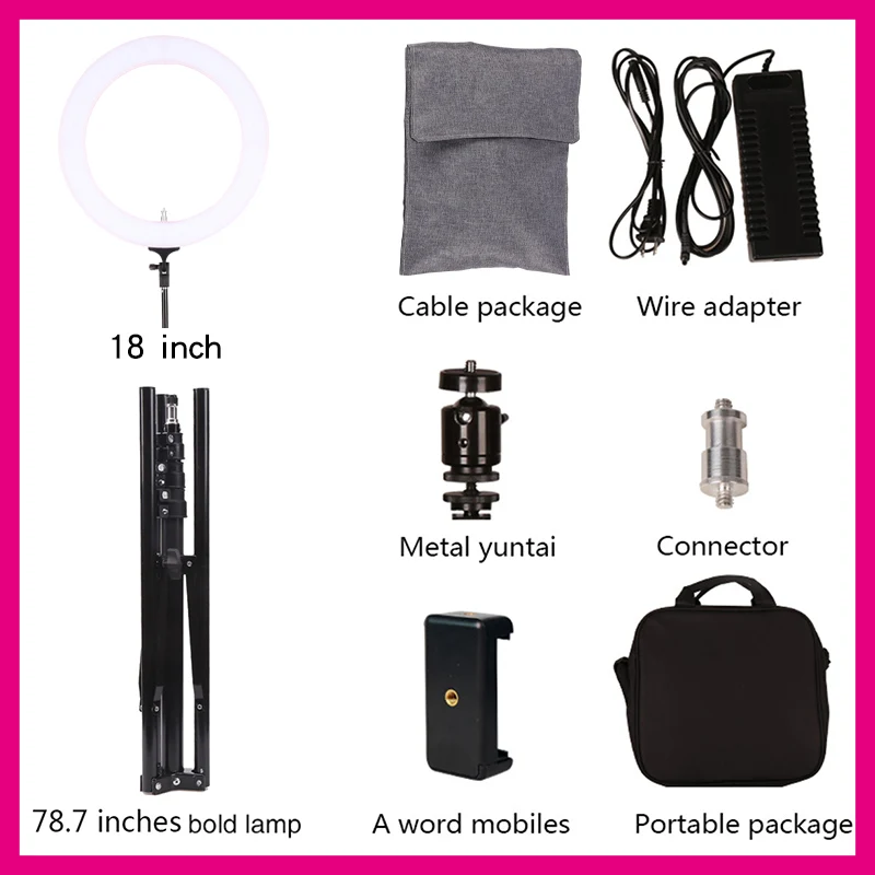 

GSKAIWEN 18inch Bi-Color Ring Light Dimmable Photography Photographic Studio Ring Light LED Lighting Kit with Tripod Stand