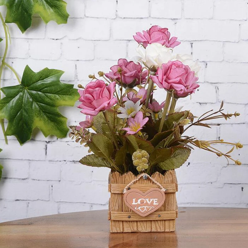 Rose Artificial Silk Flower Photography Props Spring Artificial Fake Rose Flower Fence Wedding